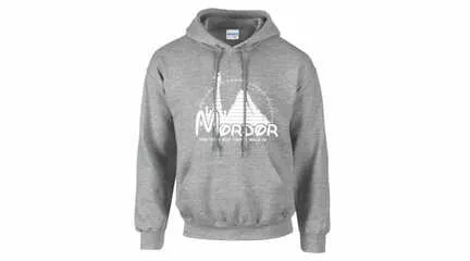 Feliratos kapucnis pulóver - Mordor