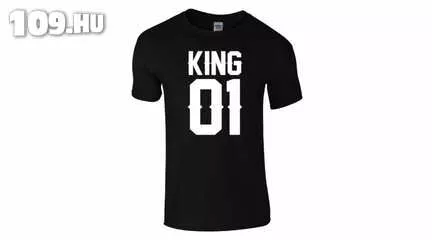 Feliratos férfi póló - King 01