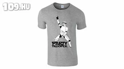 Feliratos férfi póló - Party Trooper